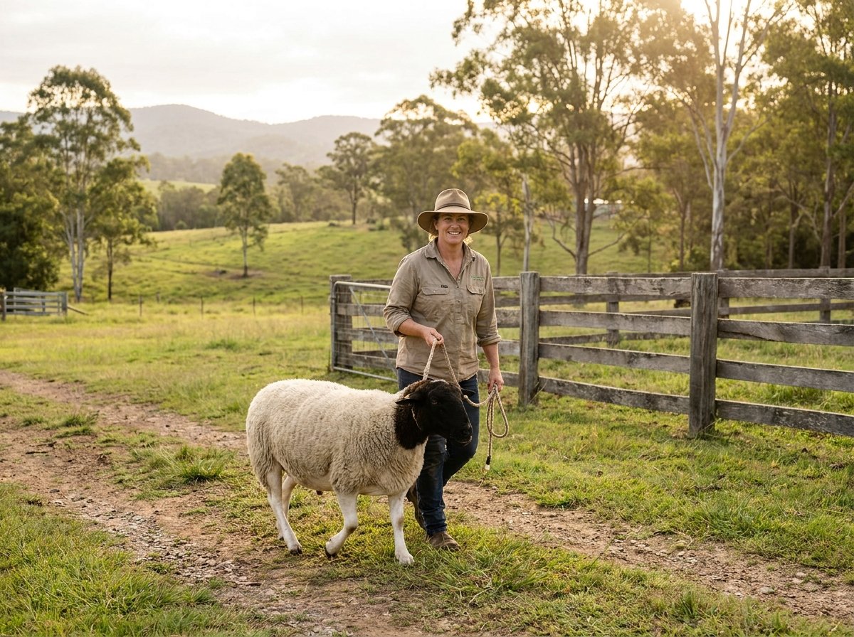 Walk Lamborghini - Meet the Gentle Giant at City Chicks Farm and Cafe, Samford Valley near Brisbane